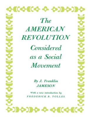 cover image of The American Revolution Considered as a Social Movement